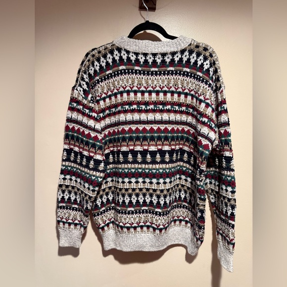 Vintage River Trader Grandpa Sweater Mens Size Large Fair Isle knit cotton - Picture 2 of 7